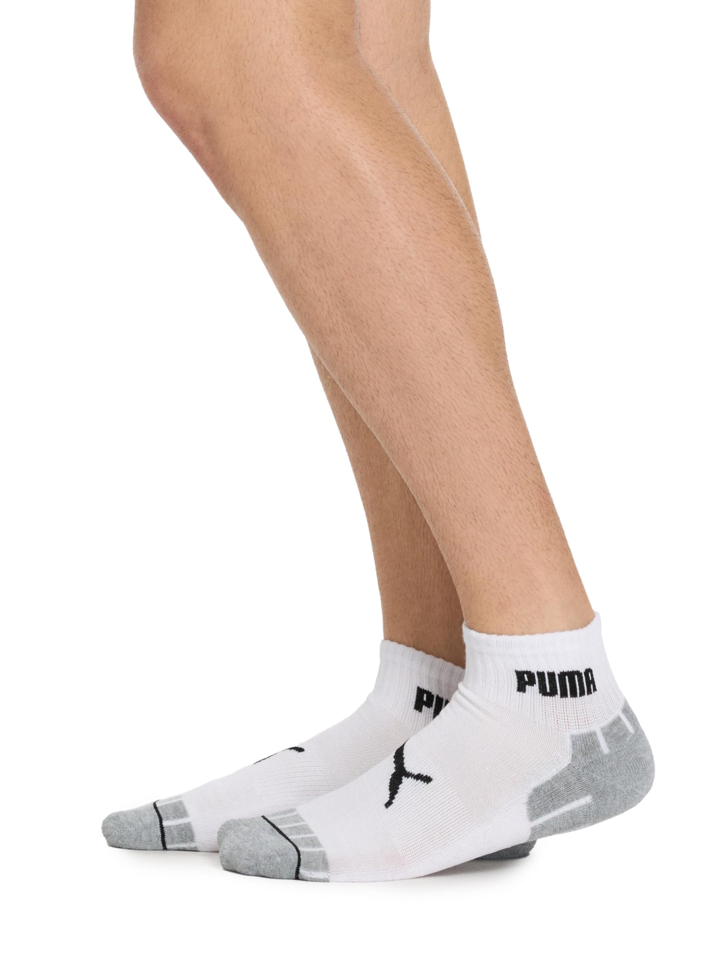 PUMA Men's 8 Pack Athletic Cushioned Quarter Crew Socks, White/Black, 10-13 - Available at All In One Marketplace Canada