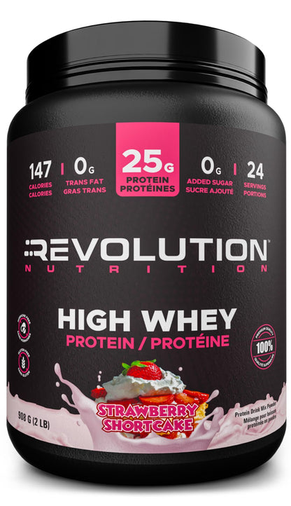 Revolution Nutrition High Whey Protein Powder - Strawberry Shortcake, 2 LB (908g)