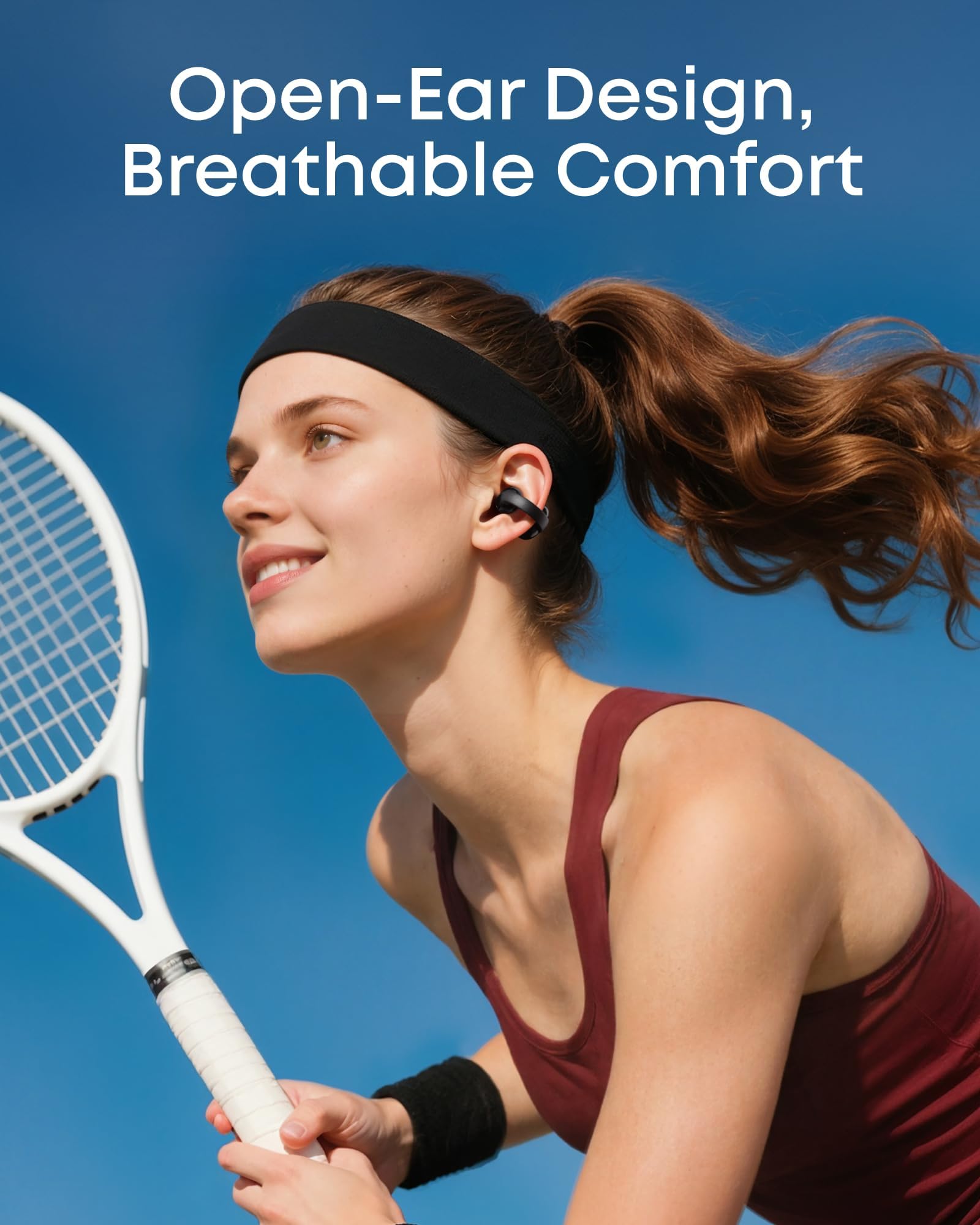 soundcore C50i by Anker, Open-Ear Headphones, Clip-On Earbuds, Ultra-Comfort, FlexiClip Design, 12mm Drivers for Powerful Bass, AI Clear Calls, 28H Playtime, Secure Fit, Hi-Res, IP55, Bluetooth 6.0