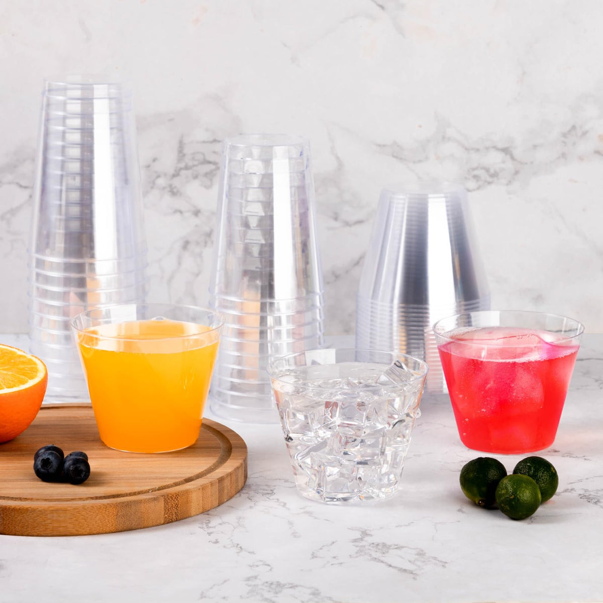 Goodluck 50PCS 9oz Clear Plastic Cups Plastic Cocktail Glasses for Party 🍁 All In One Marketplace Canada