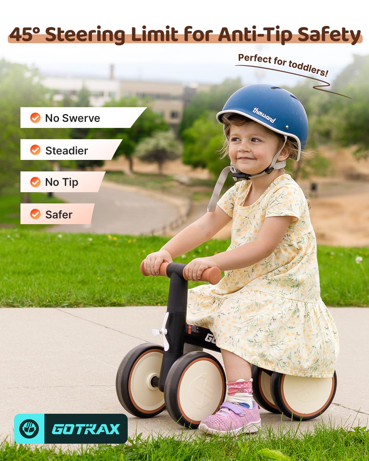 Gotrax Baby Balance Bike, 7" Silent Wheels, First Gift for Toddlers 1-2 Gotrax