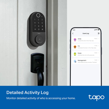 Tapo Smart Door Lock, Deadbolt | Keyless Entry, Fingerprint Recognition, Touchscreen Keypad & in-App Monitoring with Scheduled Access | 1-Year Rechargeable Battery | BHMA Grade 2 | Tapo DL110 - Available at All In One Marketplace Canada