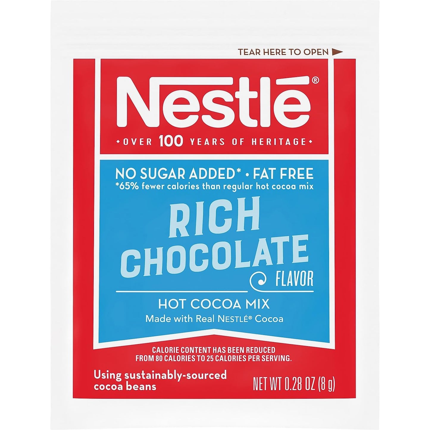Nestle No-Sugar-Added Hot Cocoa Mix - 30 Individual Envelopes (8.46 oz Total)