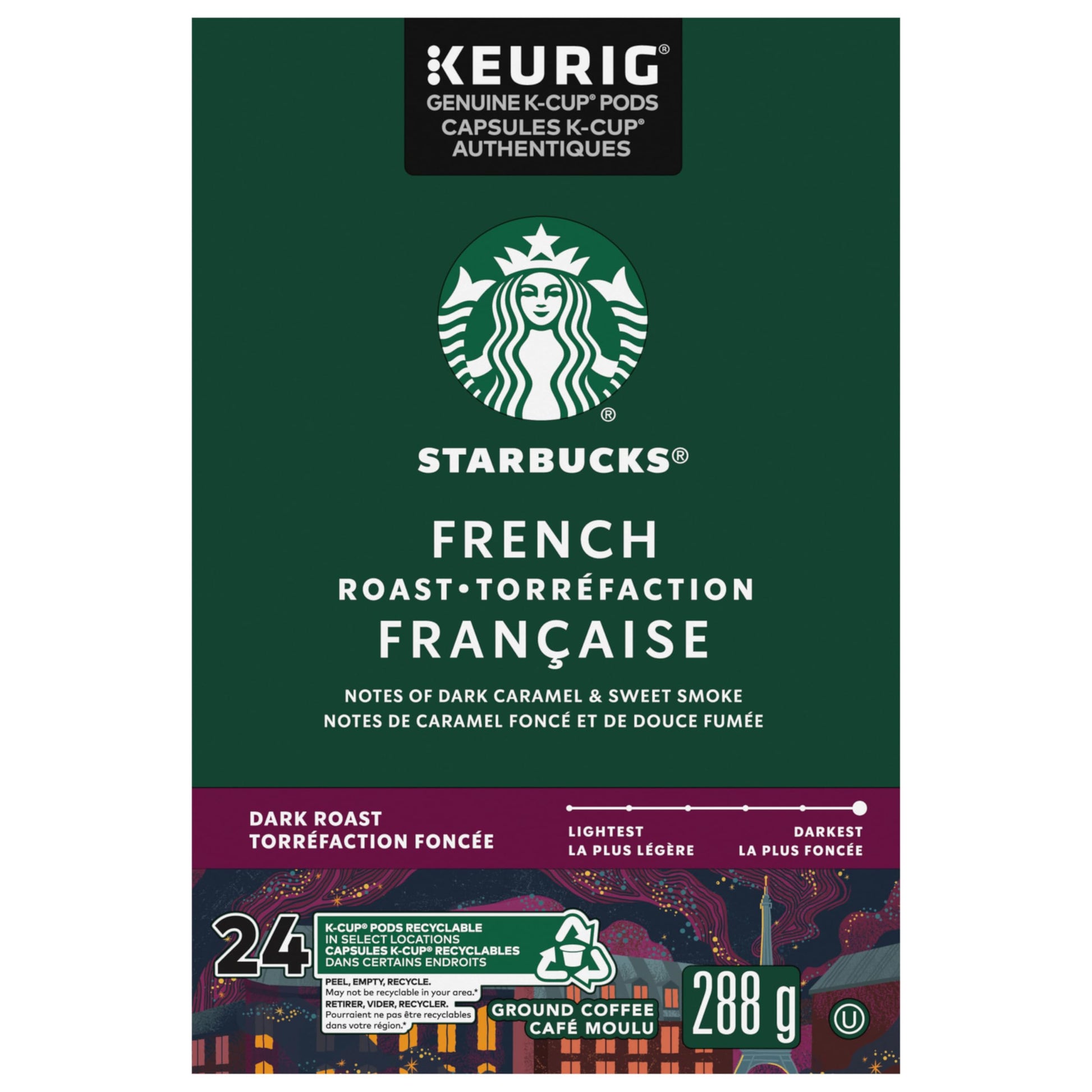 Starbucks French Roast K-Cup Pods, Dark Roast Coffee, 24 Count