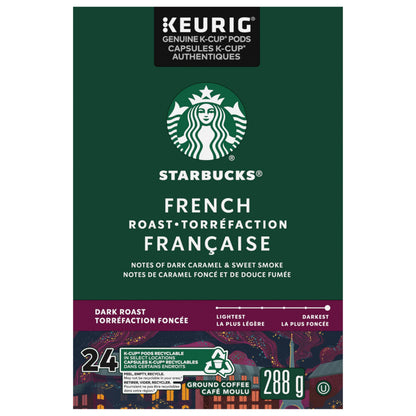 Starbucks French Roast K-Cup Pods, Dark Roast Coffee, 24 Count