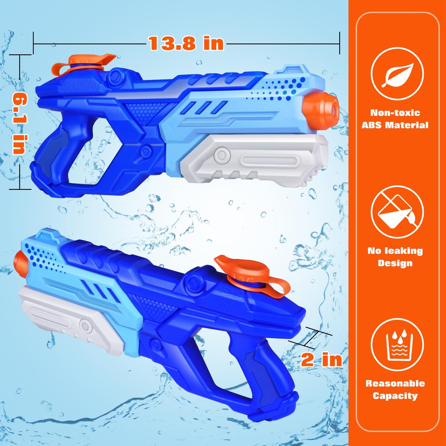 Water Guns for Kids, 3 Pack Super Water Blaster Soaker Squirt Guns 600CC High Capacity Summer Swimming Pool Beach Party Favors Water Outdoor Fighting Toy for Kids Adults Boy Girl