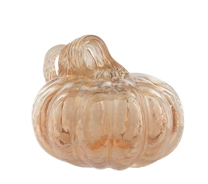 Citrouille décorative en verre soufflé Boston International pour Thanksgiving et Halloween, petit modèle, Cidre de pomme