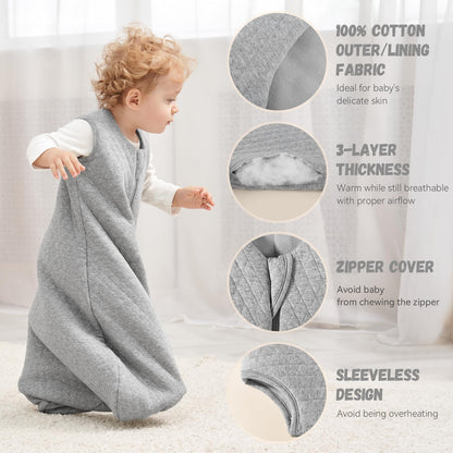 Yoofoss Baby Sleep Sack 6-12 Months, 2.5 TOG Quilted Winter Wearable Blanket Thickened Baby Sleeping Bag 2-Way Zipper Toddler Sleeping Sack Warm Comfy (Medium) 🍁 All In One Marketplace Canada