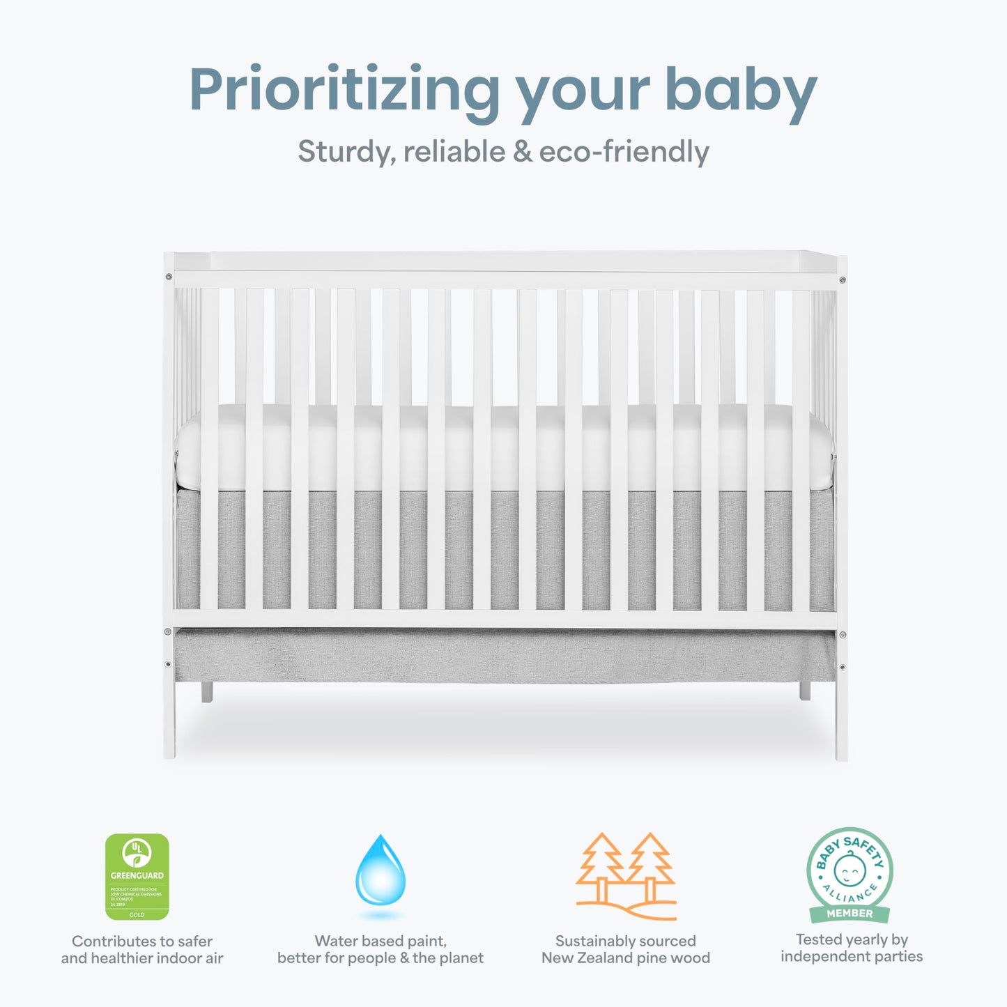 Dream On Me Synergy 5-in-1 Convertible Crib in White, Greenguard Gold Certified, BSA Certified, 3 Mattress Height Settings, Classic Nursery Furniture 🍁 All In One Marketplace Canada