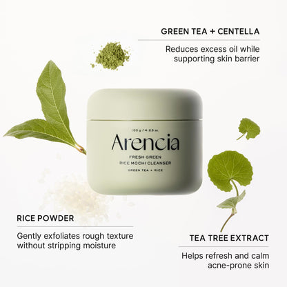 Arencia Green Rice Mochi Face Cleanser 120g - Available at All In One Marketplace Canada