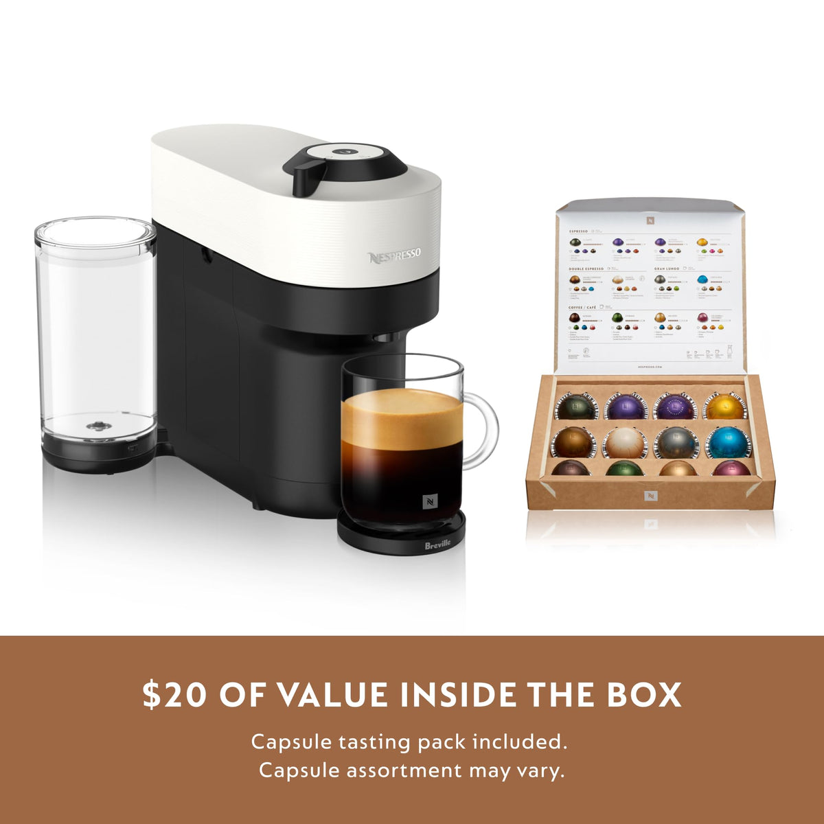 Nespresso Vertuo Pop+ Pod Coffee & Espresso Machine White