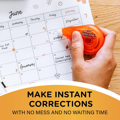 BIC Wite-Out Brand EZ Correct Correction Tape, 39.3 Feet, 18-Count Pack of white Correction Tape, Fast, Clean and Easy to Use Tear-Resistant Tape Office or School Supplies 🍁 All In One Marketplace Canada