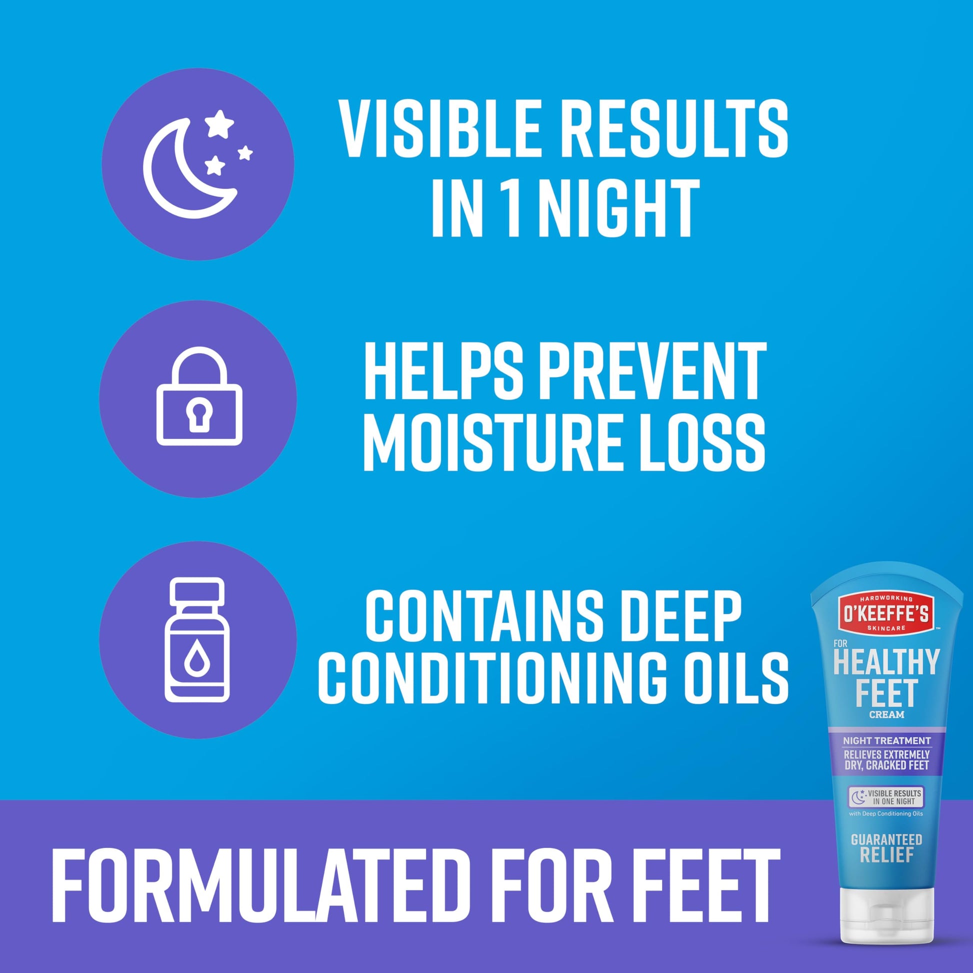 O'Keeffe's Healthy Feet Night Treatment Foot Cream for Dry Feet, 198 g O'Keeffe's