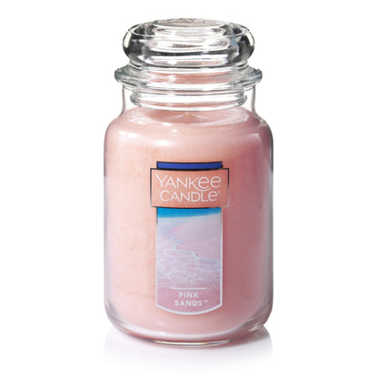 Yankee Candle Scented Candle, Pink Sands, Original Large Jar Candle, 110-150 Hours of Burn Time, 22 oz.