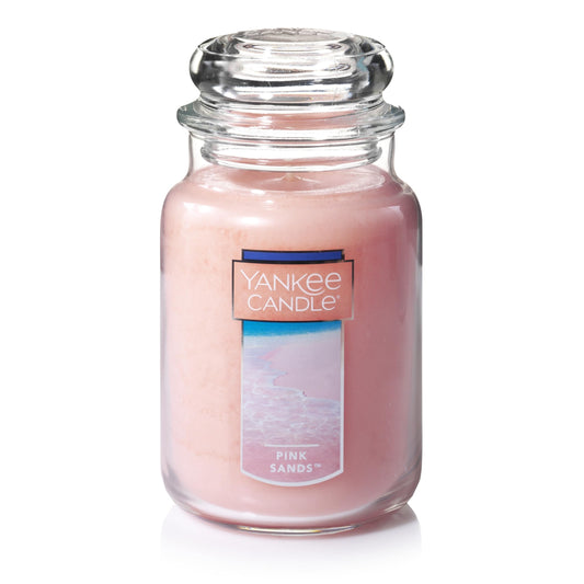Yankee Candle Scented Candle, Pink Sands, Original Large Jar Candle, 110-150 Hours of Burn Time, 22 oz.