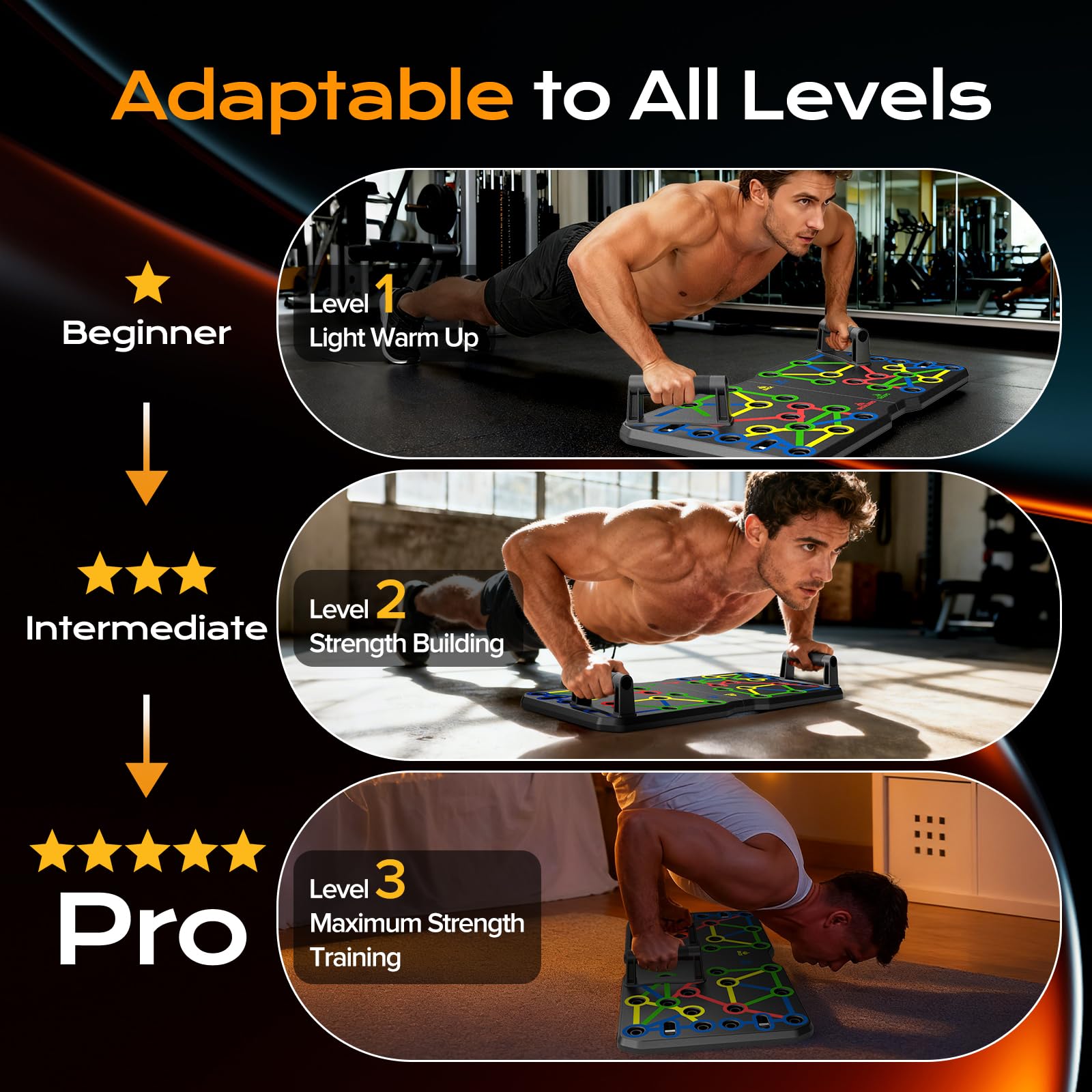 AERLANG Push Up Board-Large PushUps Portable Multi-Function Foldable Push Up Bar, Easy to Use Push up Handle Push Up Strength Training Push Up Stands Home Workout Equipment - Available at All In One Marketplace Canada