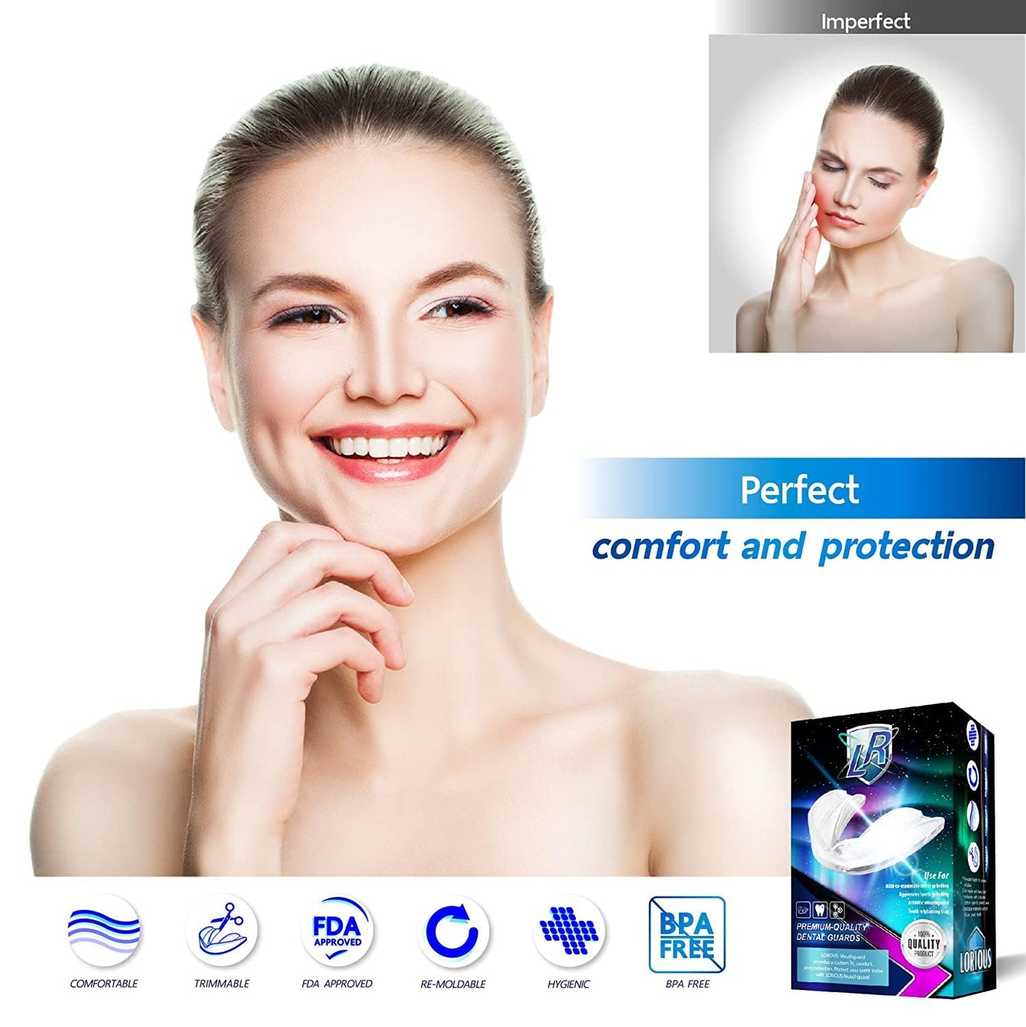 6 Pcs Moldable Mouth Guard for Teeth Grinding & Clenching, Professional Custom Fit Boil and Bite Night Guards for Sleep, 3mm Trimmable Dental Protector for Men Women and Teens - Available at All In One Marketplace Canada