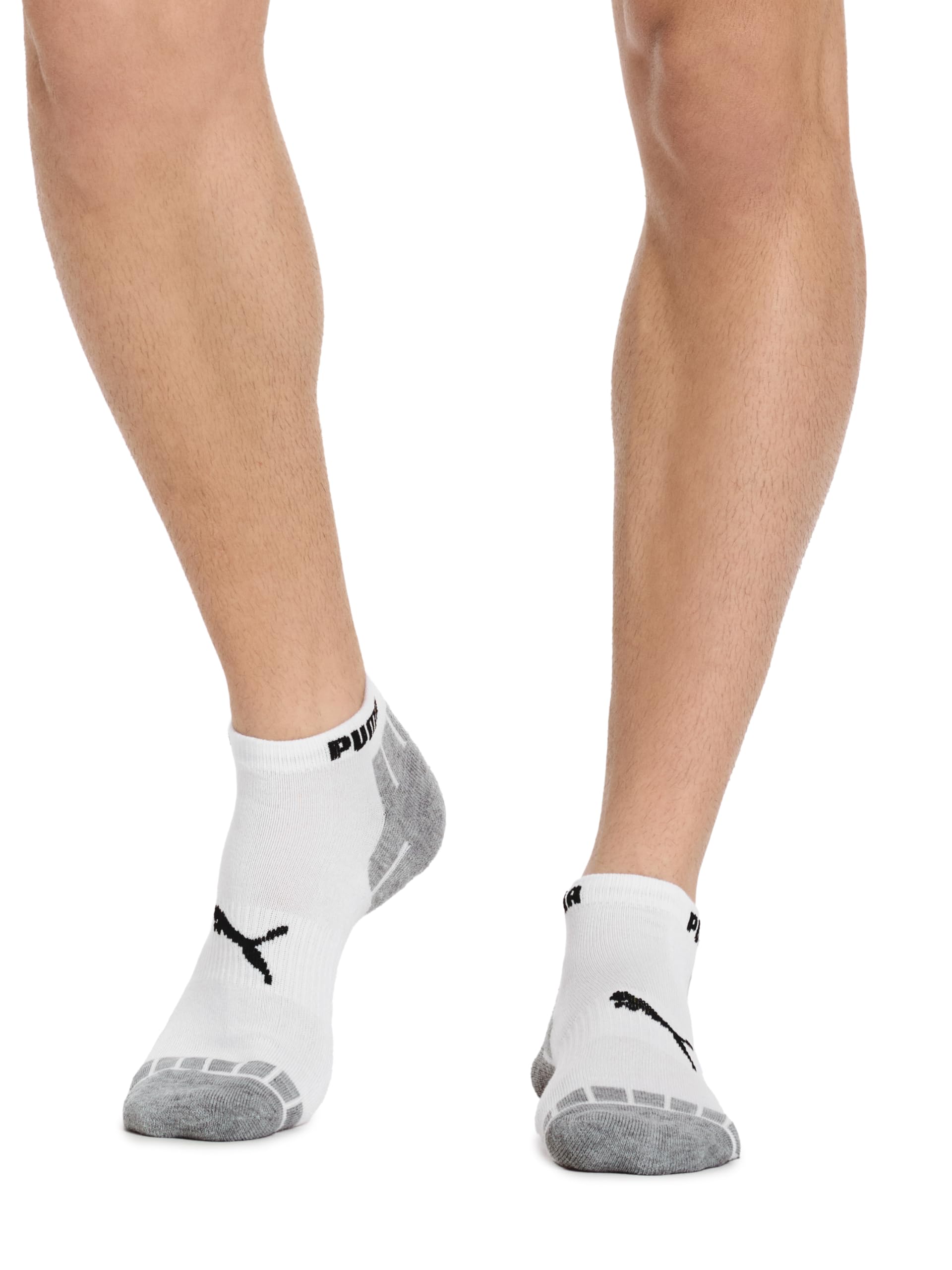 PUMA Men's 8 Pack Low Cut Socks, White/Black, 10-13