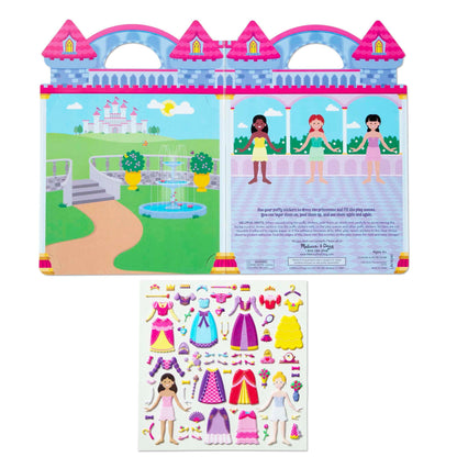 Melissa & Doug Puffy Sticker Play Set – Princess, 67 Reusable Stickers with 2 Fold-Out Scenes, Restickable Fashion Activity Book, Mess Free Travel Toys for Kids Ages 4+ Melissa & Doug