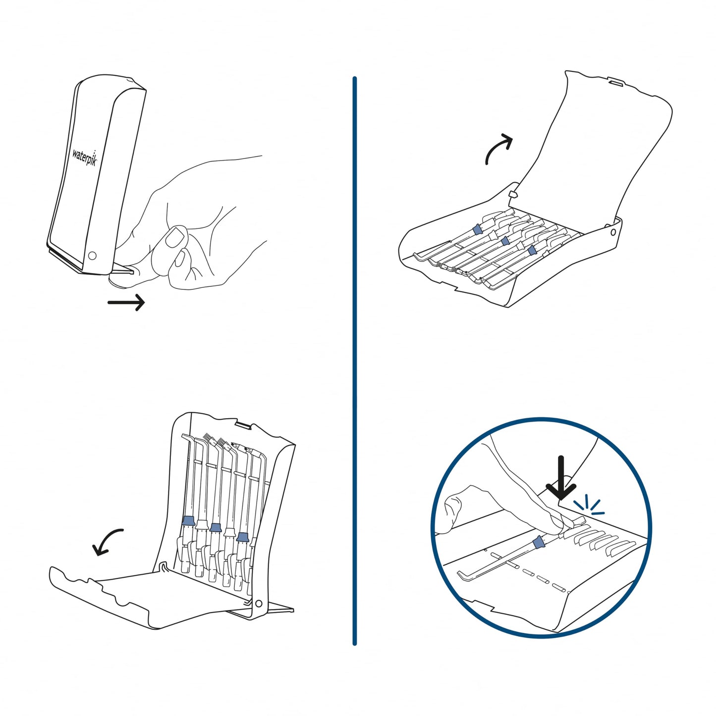 Waterpik Water Flosser Tips with Storage Case 6 Authentic Replacement Tips Sturdy Storage Case 1 Count Waterpik