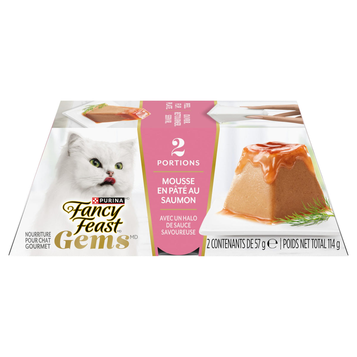 Fancy Feast Gems Wet Cat Food, Mousse Pâté with Salmon 57g (2 Pack x 8)