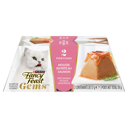 Fancy Feast Gems Wet Cat Food, Mousse Pâté with Salmon 57g (2 Pack x 8)
