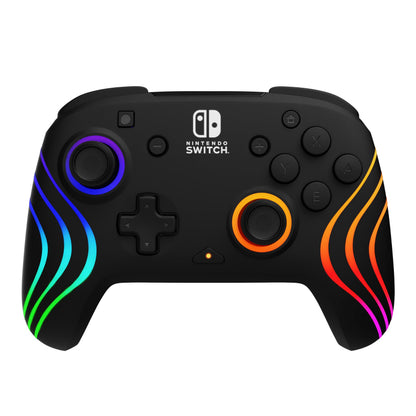 PDP Afterglow Wave Wireless RGB Gaming Controller - Nintendo Switch/Switch Lite/Switch - OLED Model, Nintendo Switch 2, LED Lighting, Rechargeable Battery - Black