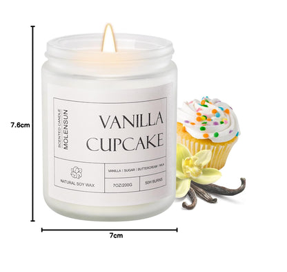 Molensun Vanilla Cupcake Scented Candle, Natural Soy Wax, 7 oz 🍁 All In One Marketplace Canada