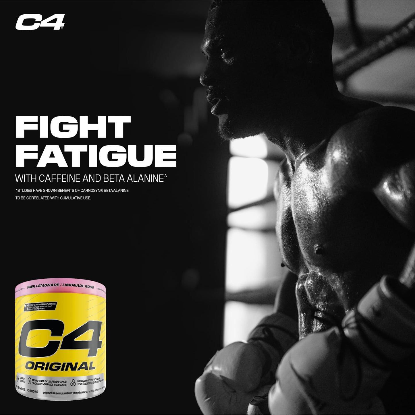 Cellucor C4 Original Pre Workout Powder - Sugar Free Preworkout Energy for Men & Women - 150mg Caffeine, Beta Alanine, Creatine - Pink Lemonade, 60 Servings Cellucor