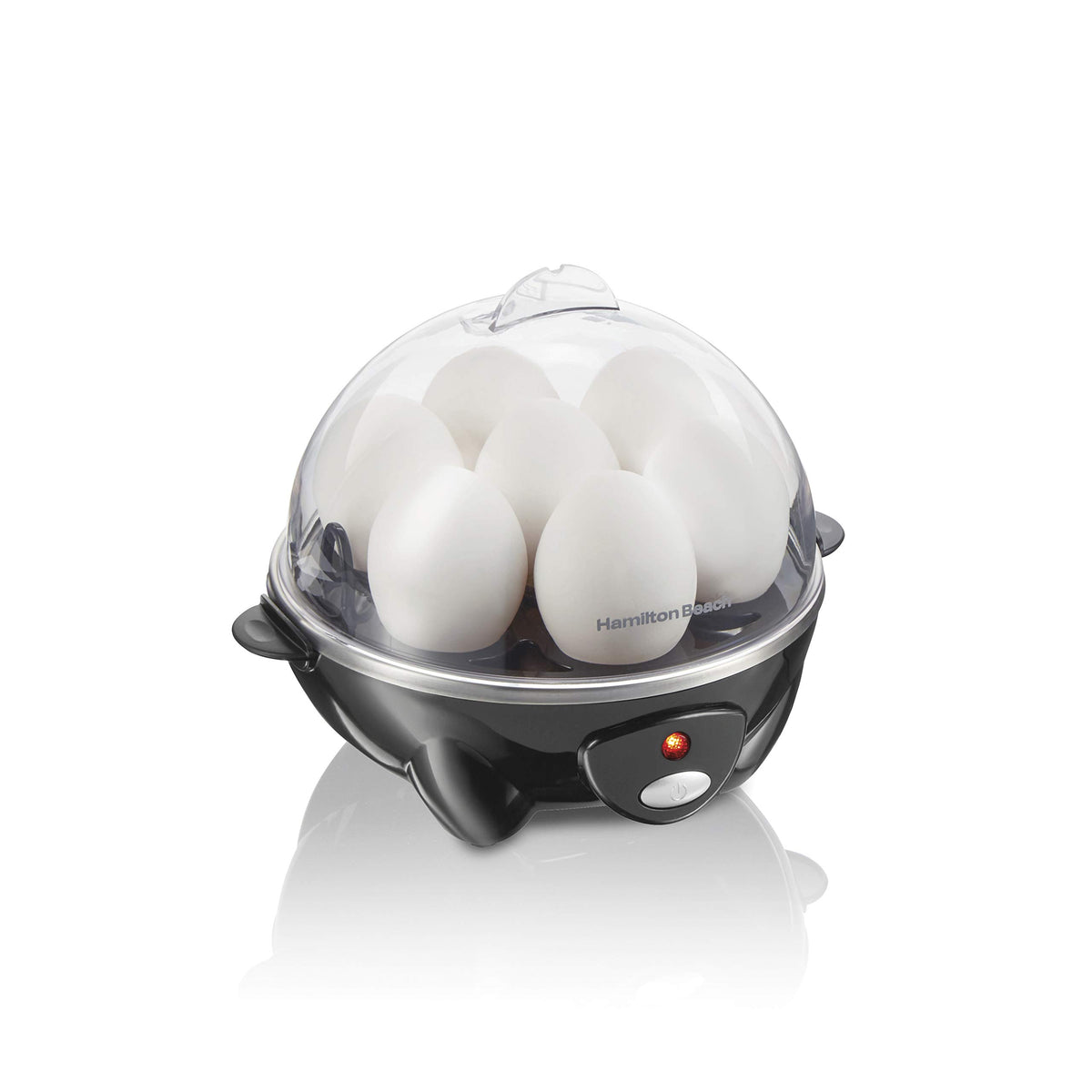 Hamilton Beach 3-in-1 Electric Hard Boiled Egg Cooker, Poacher & Omelet Maker, Holds 7, Black (25507)