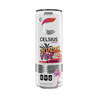 CELSIUS Sparkling Sunset Vibe, Zero Sugar Energy Drink, 355ml (Pack of 12)