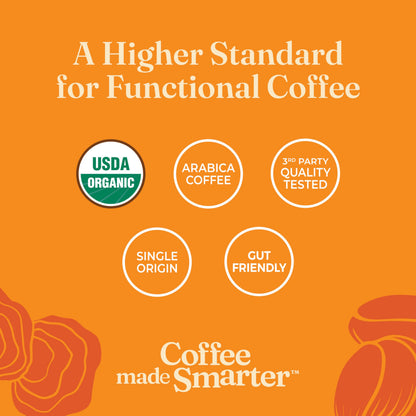Four Sigmatic Think Mushroom Coffee | Organic Ground Coffee with Lion's Mane Mushroom and Chaga Mushroom | 12oz Bag Four Sigmatic