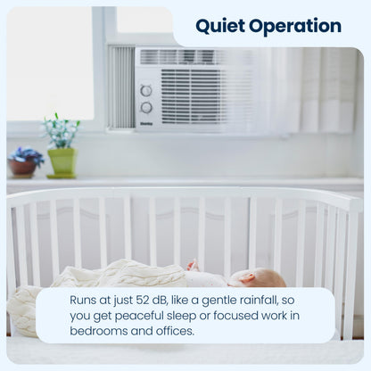 Danby DAC050MB1WDB 5,000 BTU Window Air Conditioner, 2 Cooling and Fan Settings, Easy to Use Mechanical Rotary Controls, Ideal for Rooms Up to 150 Square Feet - Available at All In One Marketplace Canada
