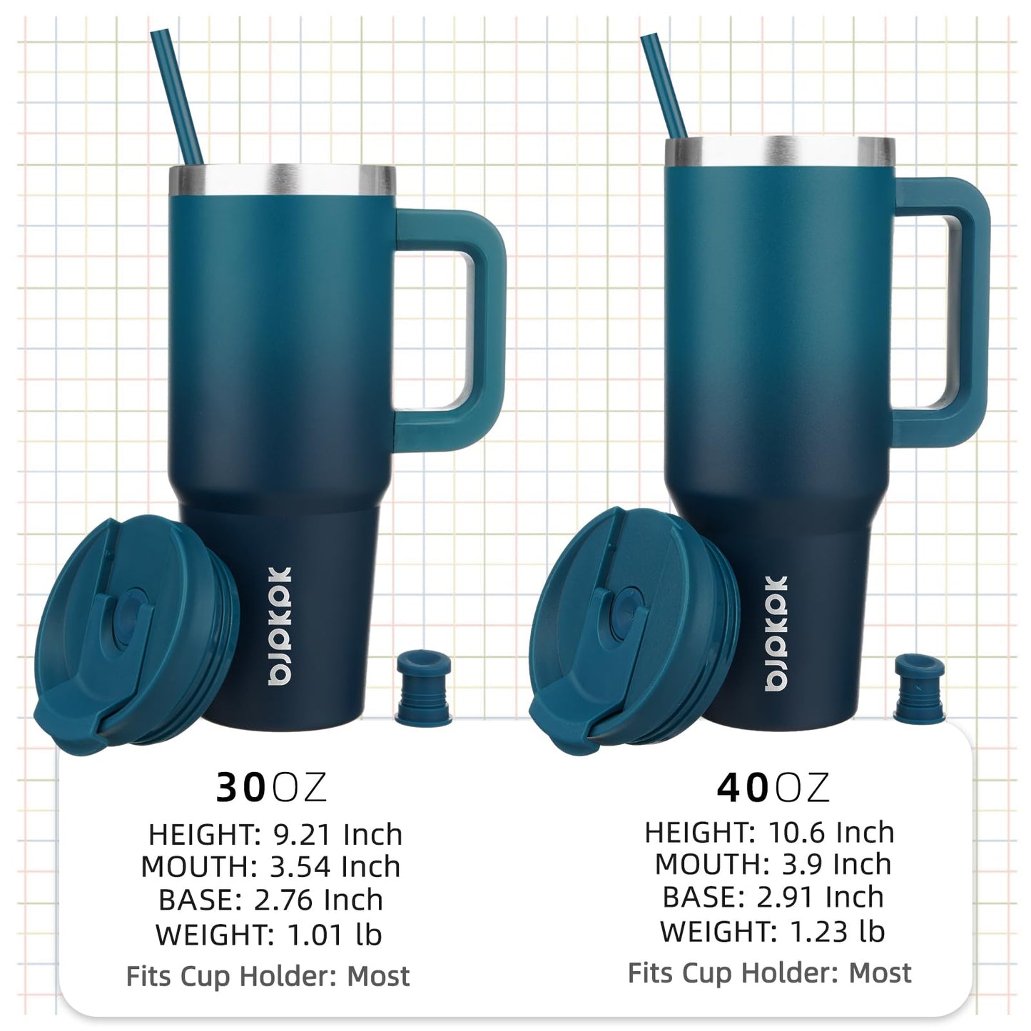 BJPKPK 40 oz Insulated Tumbler with Handle & Straw, Stainless Steel 🍁 All In One Marketplace Canada