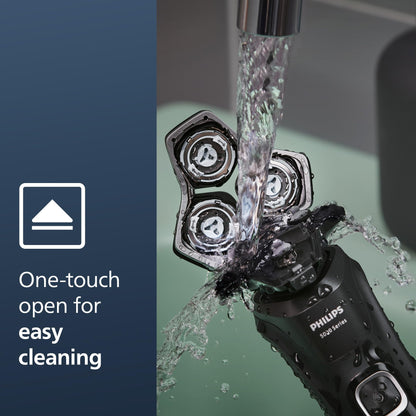 Philips Shaver Series 5000, Wet & Dry Electric Shaver, with SkinIQ Technology, Pop-up Trimmer, Charging Stand, Deep Black, Model S5898/25 - Available at All In One Marketplace Canada