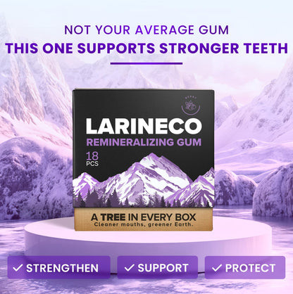 Larineco Remineralizing Gum with Nano Hydroxyapatite & Xylitol – Sugar-Free Berry Flavor – Plastic-Free, Dye-Free, Aspartame-Free – Natural Base – 36 Pieces (2 Pack)
