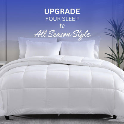 Comforter Twin Size Goose Down Alternative Microfiber Quilted Solid Comforter/Duvet Insert - Ultra Soft Hypoallergenic Bedding - Medium Warmth for All Seasons Twin Comforter - White