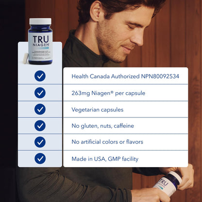 NAD Supplement 300mg per Serving - 30 Day Supply, Clinically Proven to Increase NAD+, Patented Nicotinamide Riboside, Cellular Health & Energy Metabolism, Health Canada Licenced, 30 Capsules - Available at All In One Marketplace Canada