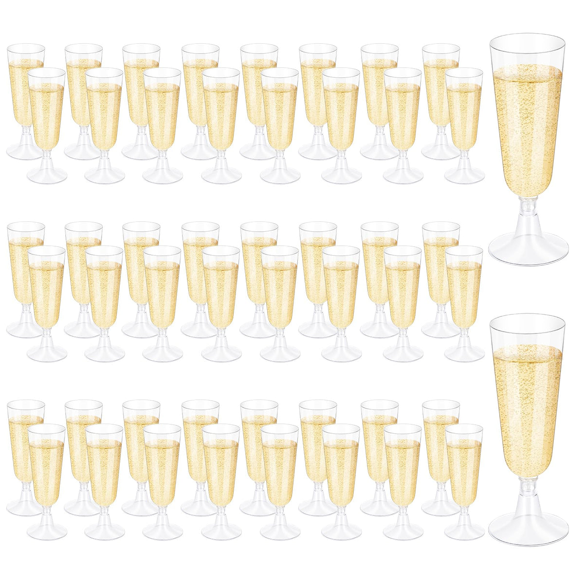 50 Pack 5oz Clear Disposable Plastic Champagne Flutes 🍁 All In One Marketplace Canada
