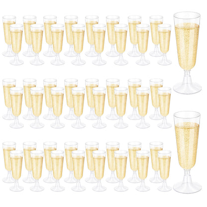 50 Pack 5oz Clear Disposable Plastic Champagne Flutes 🍁 All In One Marketplace Canada