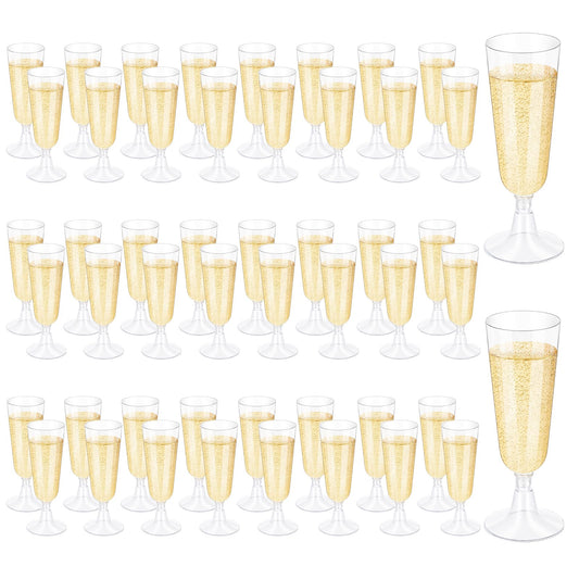 50 Pack 5oz Clear Disposable Plastic Champagne Flutes 🍁 All In One Marketplace Canada