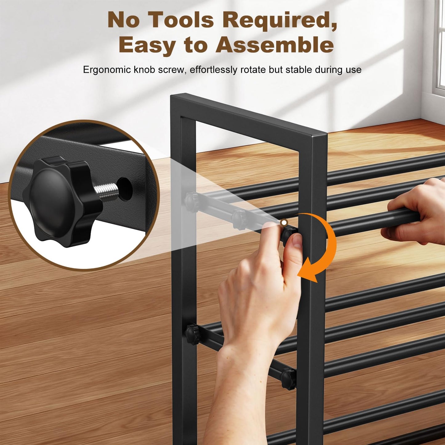Roylvan 3-Tire Expandable Shoe Rack, 17"-31" Adjustable Stackable Free Standing Shoe Shelf Storage Fits 6-12 Pairs Shoes, Heavy Duty Reinforced Metal Shoes Organizer for Closet Entryway Doorway Dorm - Available at All In One Marketplace Canada