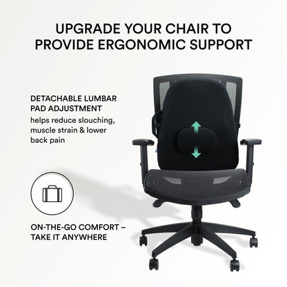 ObusForme Wideback Backrest Support - Wide Padded Seat Cushion and Lumbar Support Pillow, Portable Posture Support with Soft and Durable Foam