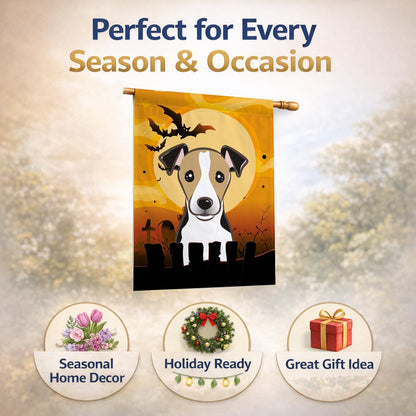Drapeau de jardin en toile Caroline's Treasures BB1819CHF Halloween Jack Russell Terrier, multicolore, grand format