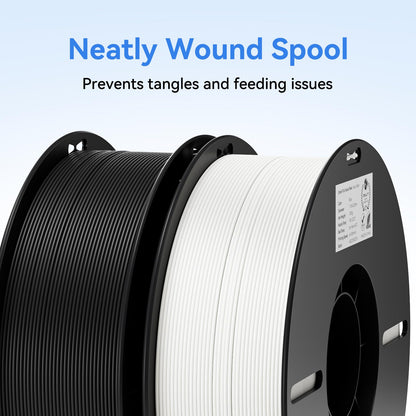 Filament 1.75mm 2 Packs for 3D Printing, Cost-Effective Ender PLA Filament 3D Printers, No-Tangling, Strong Bonding and Overhang Performance Dimensional Accuracy +/-0.02mm, White & Black