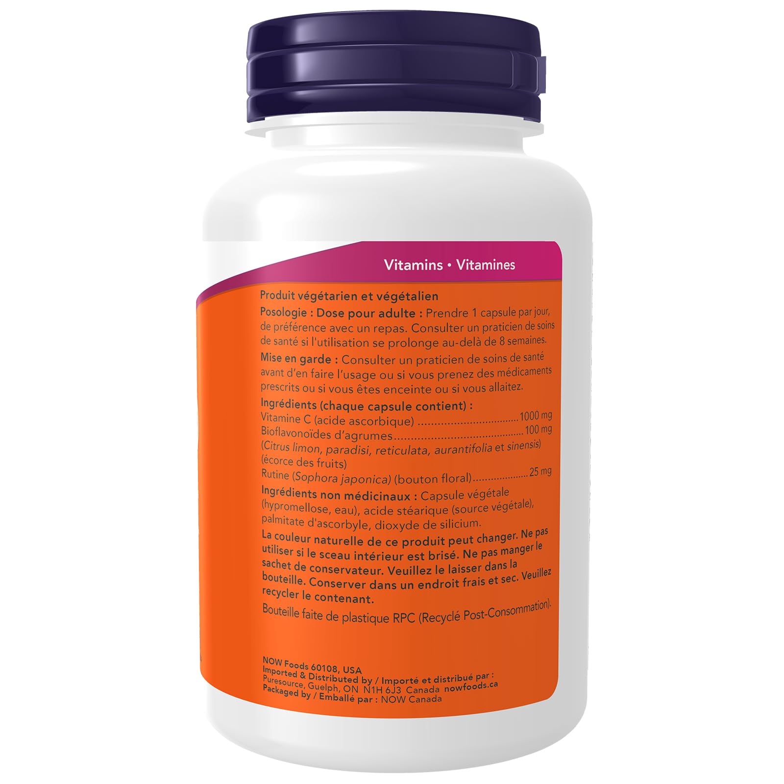 NOW Supplements, Vitamin C-1,000 with 100 mg of Bioflavonoids, Antioxidant Protection, 100 Veg Capsules - Available at All In One Marketplace Canada