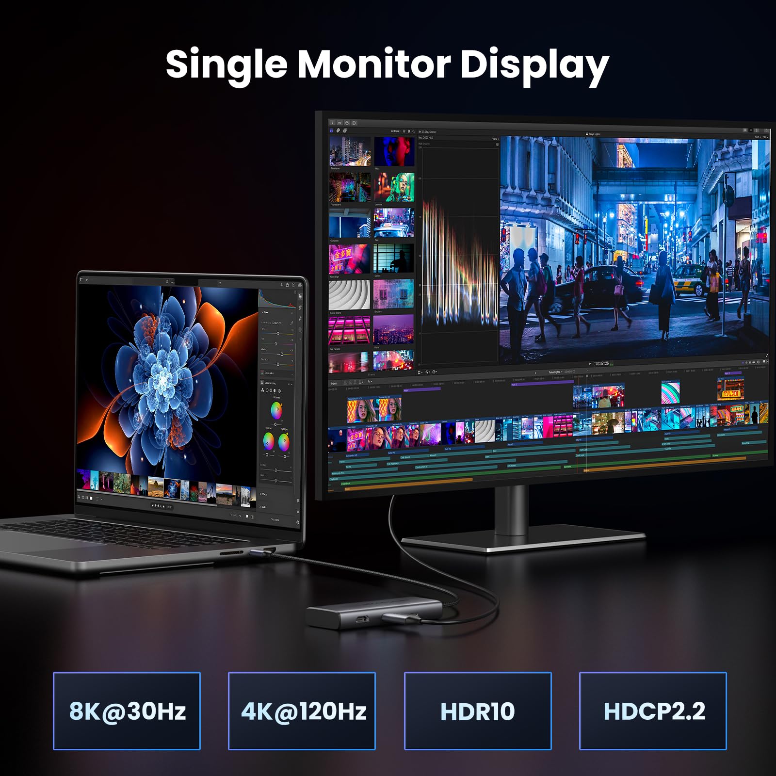 UGREEN 6 in 1 Docking Station for Laptop Dual Monitor, Dual 4K@60Hz Single 8K@30Hz, 85W Fast Charging, 2 USB A&USB C Data Ports 5Gbps, USB C Dock Compatible with MacBook Air/Pro, HP, ASUS, XPS13/15 - Available at All In One Marketplace Canada