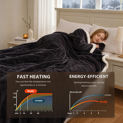Sealy Wearable Electric Blanket with Foot Pocket, 50"x70"+18", Dark Grey 🍁 All In One Marketplace Canada