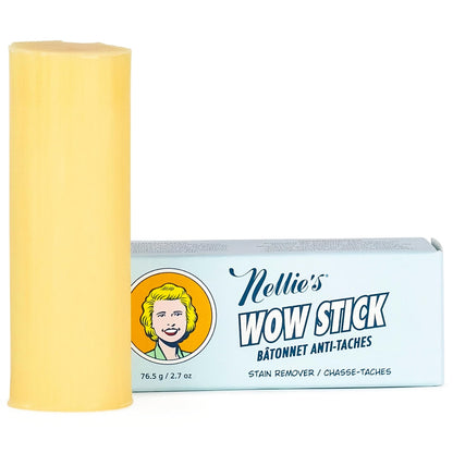 Nellie's Wow Stick - Stain Remover for Fabrics & Clothes - Cleans Grass, Makeup, Wine, Grease, Coffee, Blood and Pet Stains for Fabrics, Laundry, and More - Plant-Based & Eco-Friendly (2.7 oz.) - Available at All In One Marketplace Canada