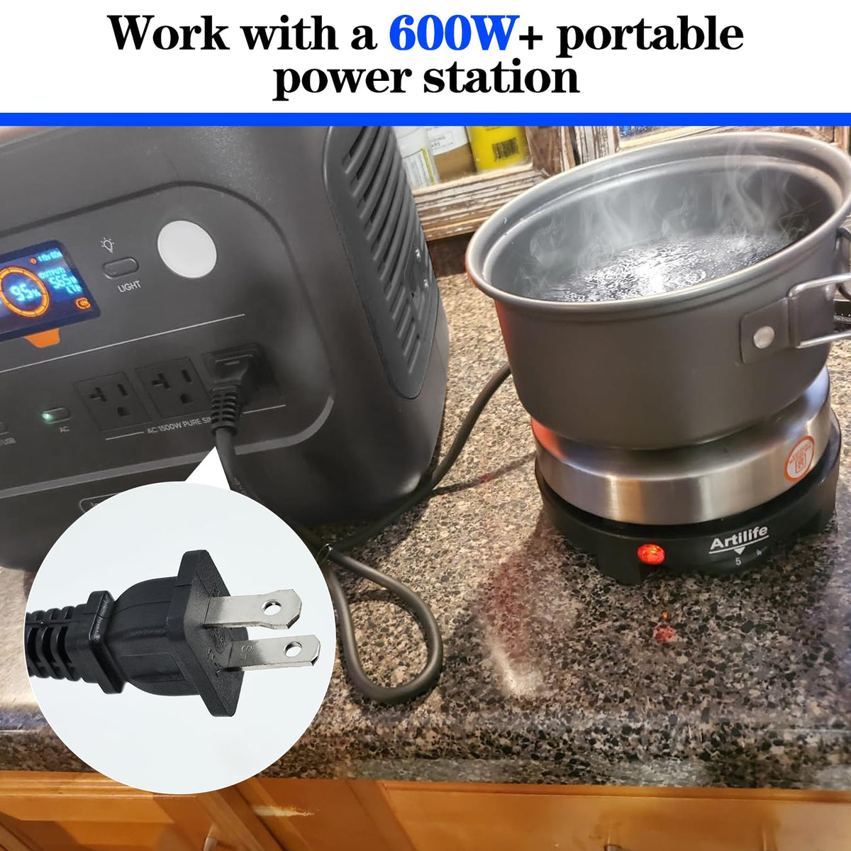 Artilife 500W Small Hot Plate Mini Hot Plate, Christmas Gift, Electric Single Hot Plate,Multi-Function Portable Stove Kitchen Cooktop Electric Heater for Home 110V 🍁 All In One Marketplace Canada